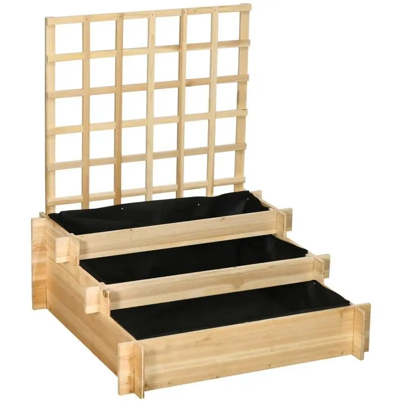 Raised Garden Bed with Trellis, 3 Tiers