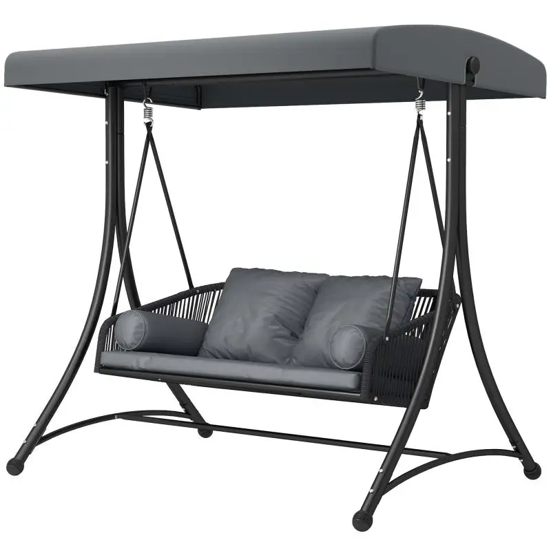 2-Seater Garden Swing with Adjustable Canopy
