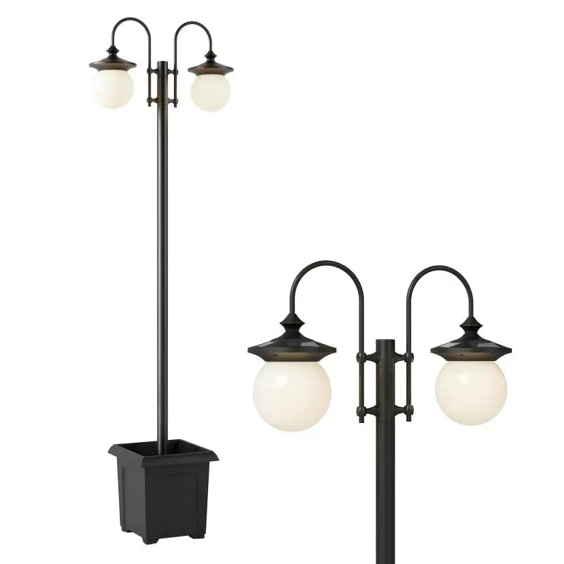 Solar Lantern Floor Lamp with Planter, 182 cm