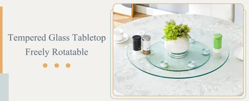 Two-Tier Rotating Glass Tabletop, 61 cm