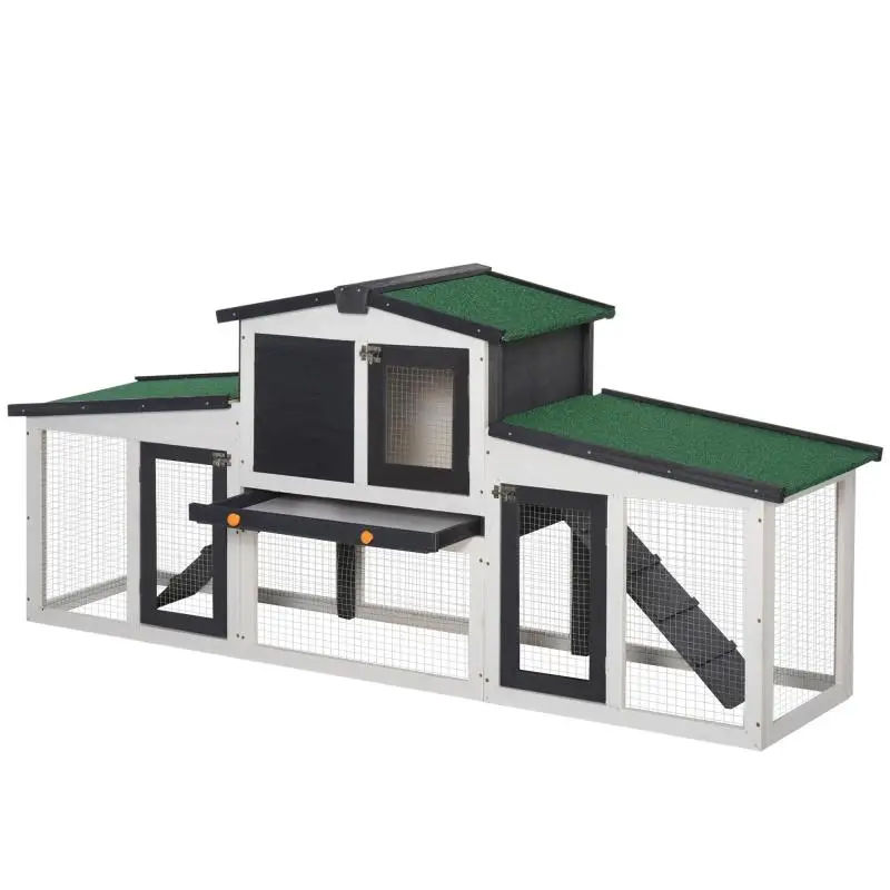 Small Animal Hutch with 2 Outdoor Runs