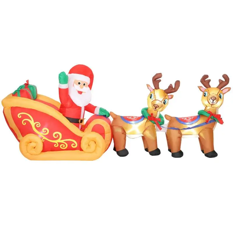 Inflatable Santa Claus with Sleigh and Reindeer, 2.4 m