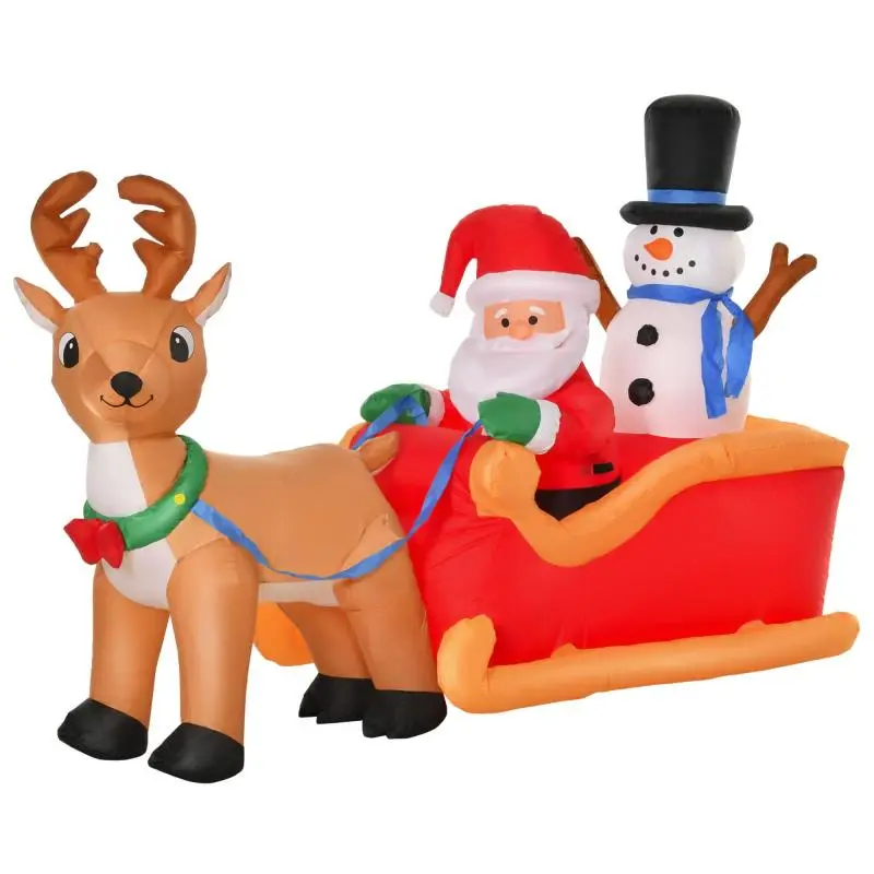 Inflatable Santa Claus with Sleigh, 200 cm
