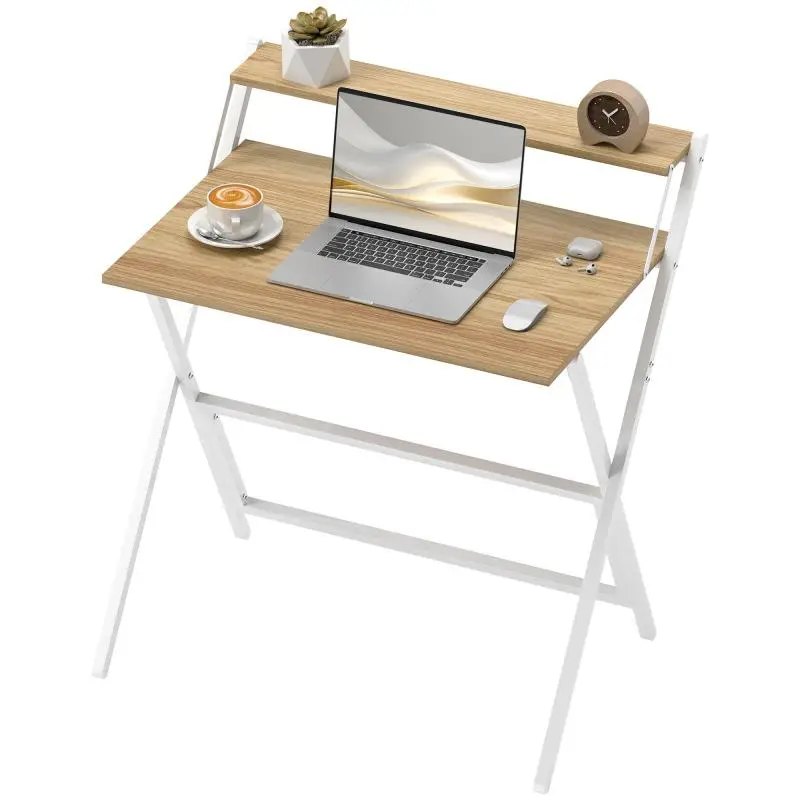 Folding Desk with Monitor Shelf