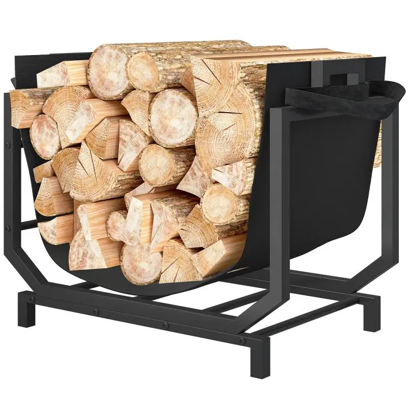 Metal Log Holder with Removable Fabric Bag