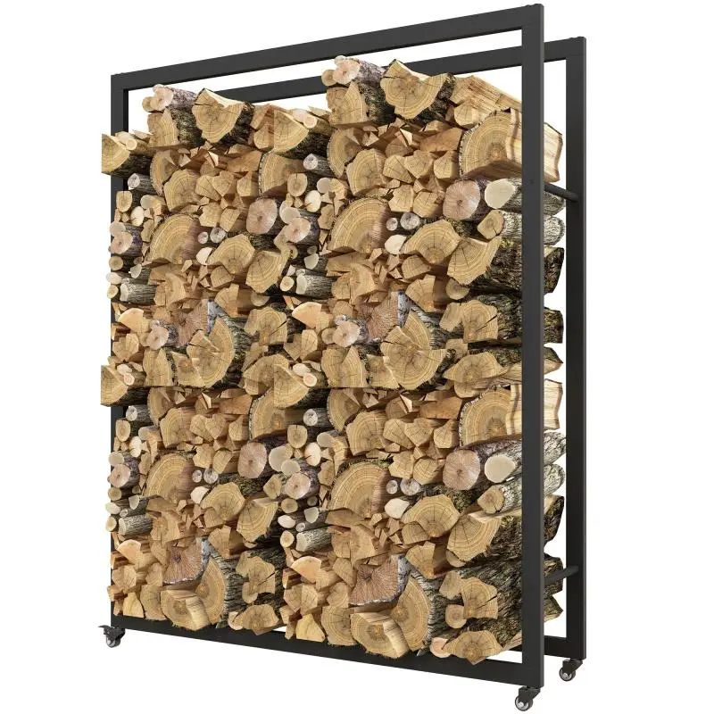 Firewood Rack with Wheels 120 x 32 x 151 cm