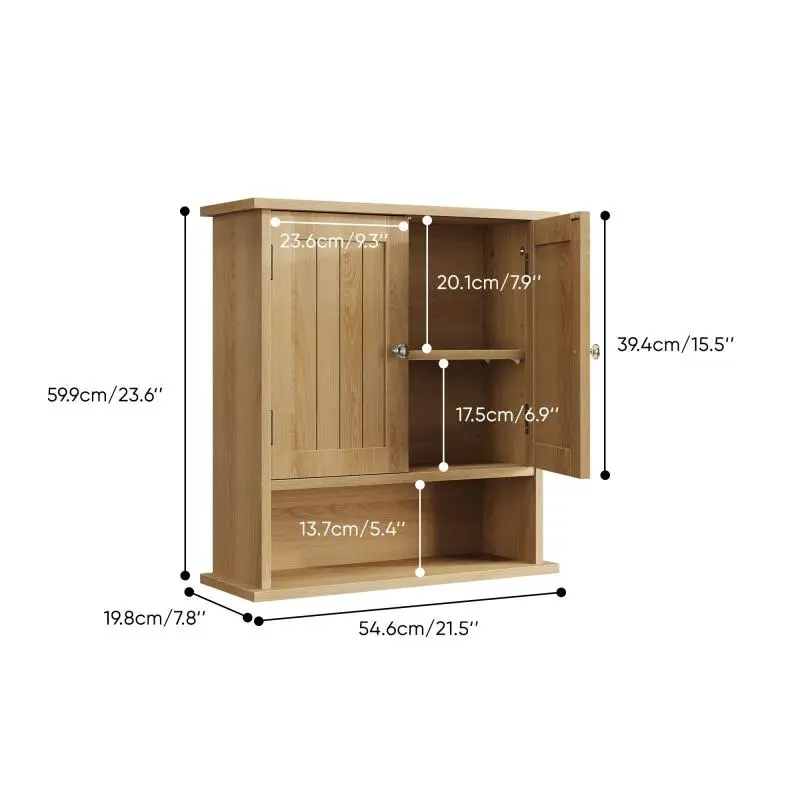 Wall-Mounted Bathroom Cabinet 50 x 20 x 60 cm