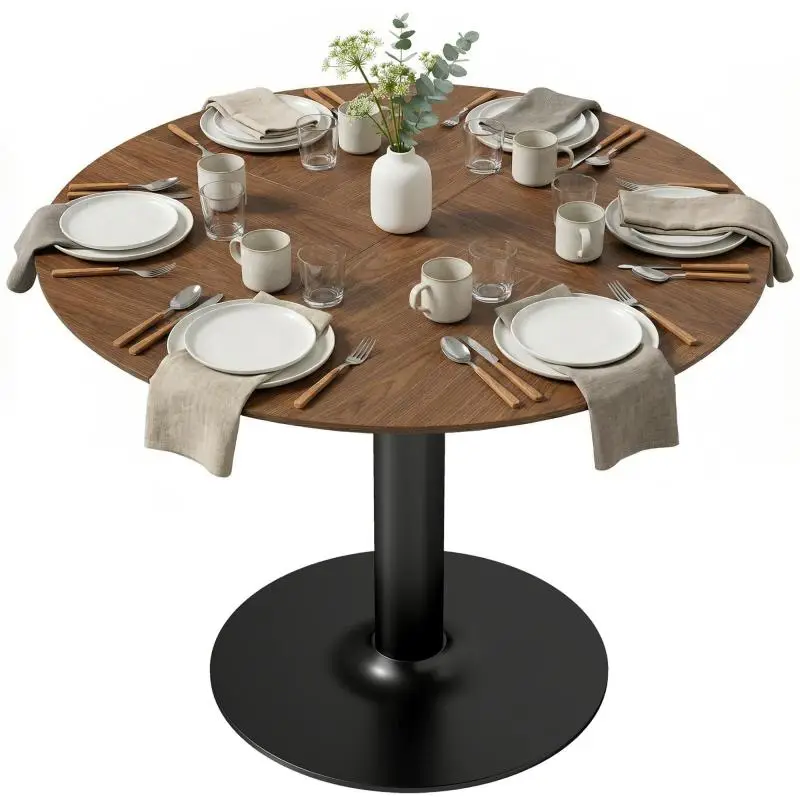 Round Dining Table, 110 cm, Brown