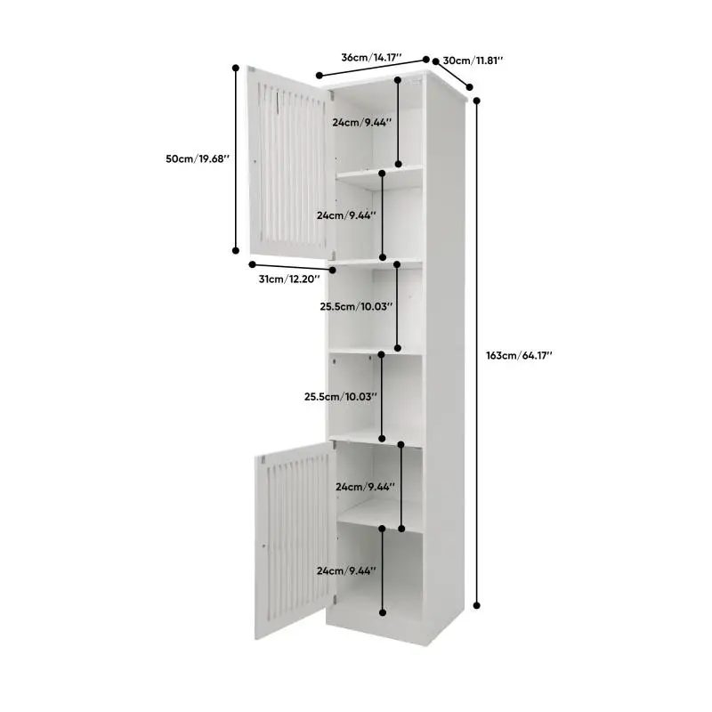 Tall Bathroom Cabinet in White