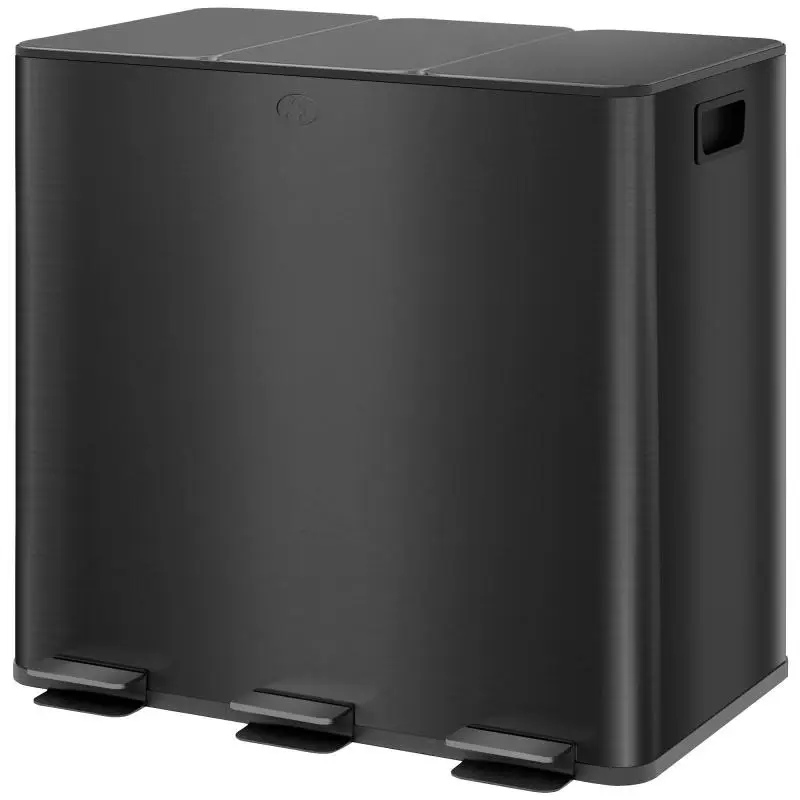 Stainless Steel Kitchen Bin with 3 Compartments