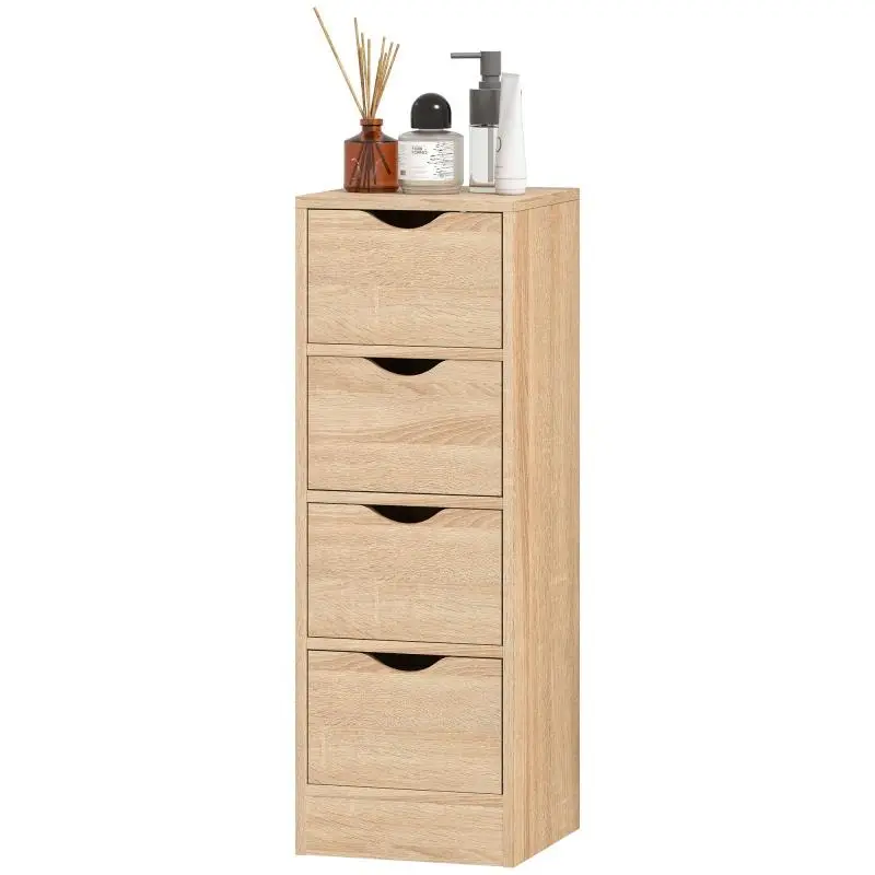 Narrow Bathroom Cabinet with 4 Drawers, 29 cm