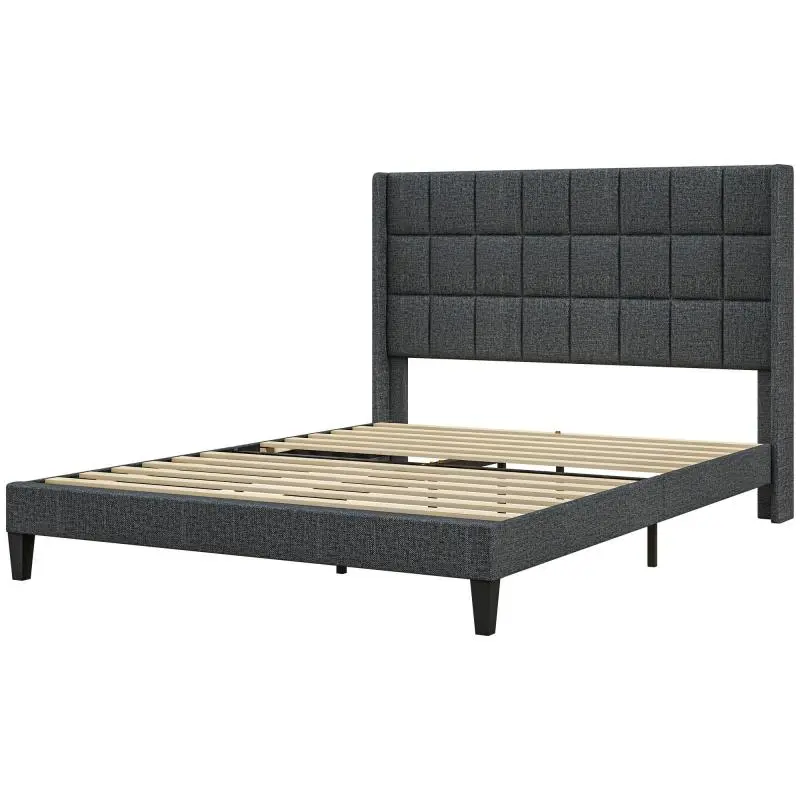 Upholstered Bed with Under-Bed Storage, 135 × 190 cm