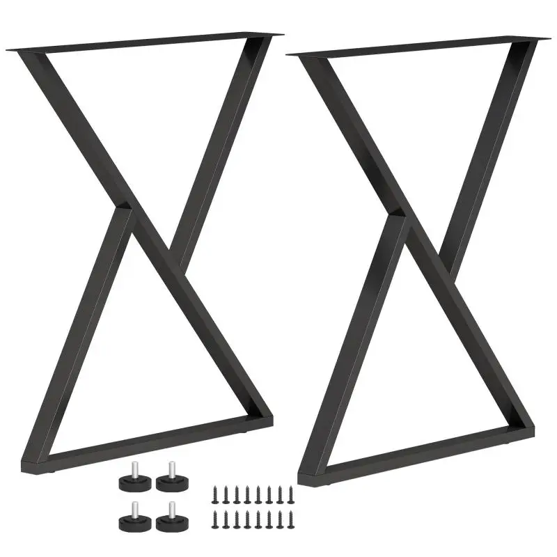 X-Shaped Steel Table Legs, Set of 2