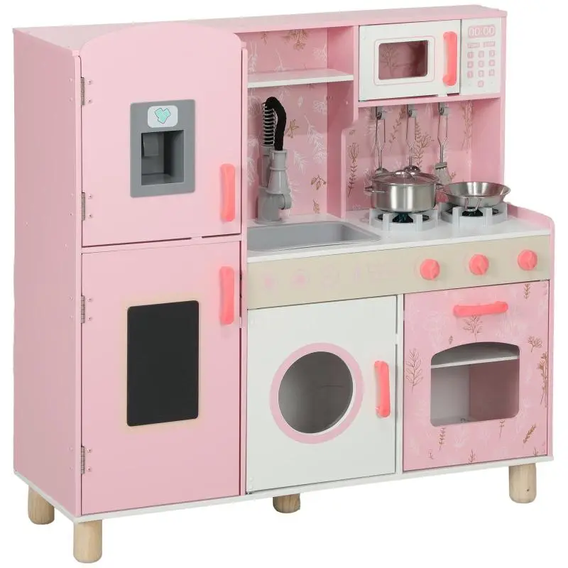 Toy Kitchen for Kids with Lights and Sounds, Pink