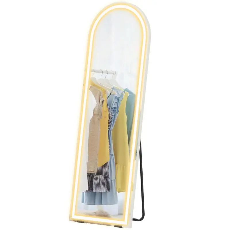 Arched Floor Mirror with Lights, 150 x 50 cm