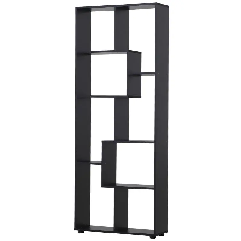 8-Tier Particleboard Bookshelf, Black