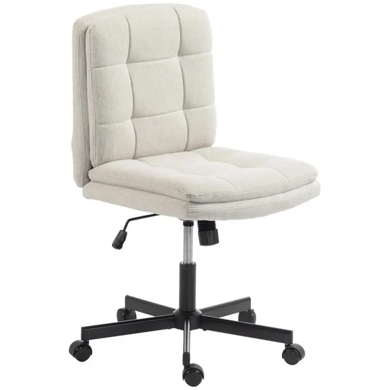 Armless Office Chair with Rocking Function, Light Grey