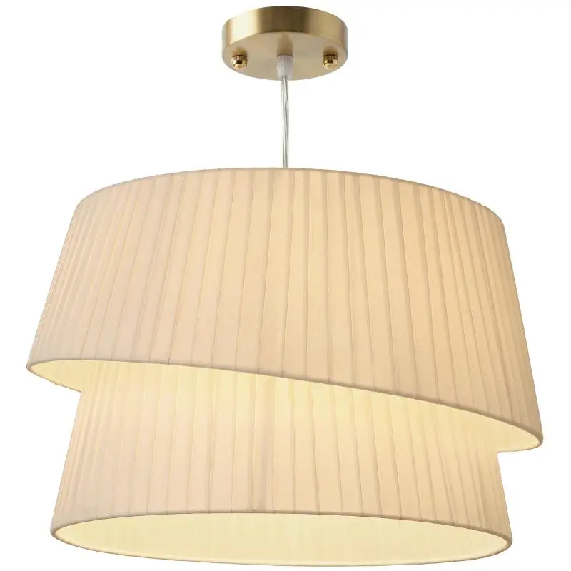 Height-Adjustable Pendant Light with Double Shade