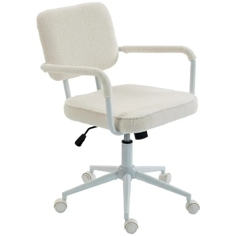 Sherpa Fleece Office Chair, Cream White