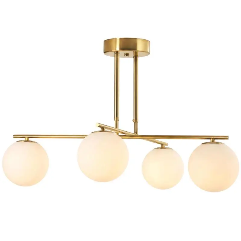 Pendant Light with 4 Spherical Shades, White