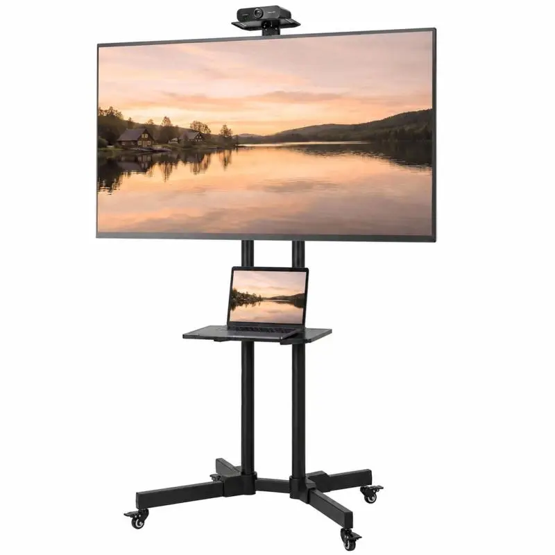 Mobile TV Stand for 32–75 Inch Screens, Black