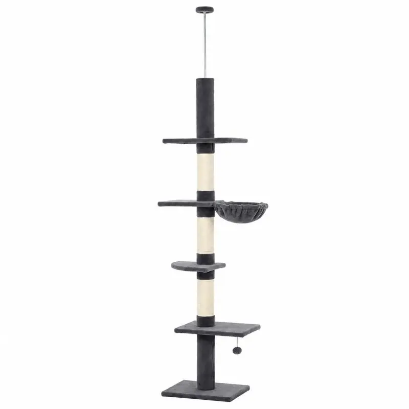 Height-Adjustable Floor-to-Ceiling Cat Tree, 225–255 cm