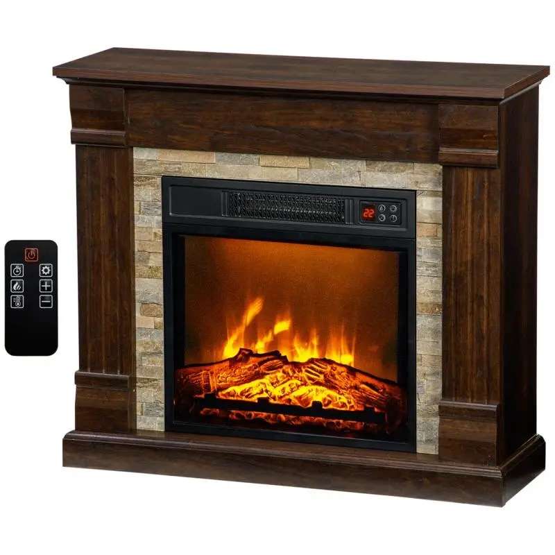 Electric Fireplace with Heater and Remote Control