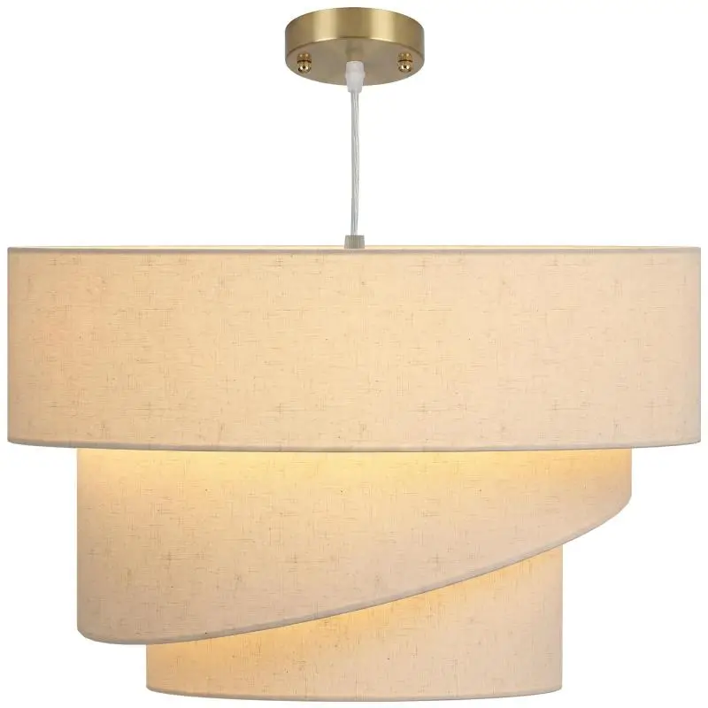 Pendant Light with 3 Linen Shades