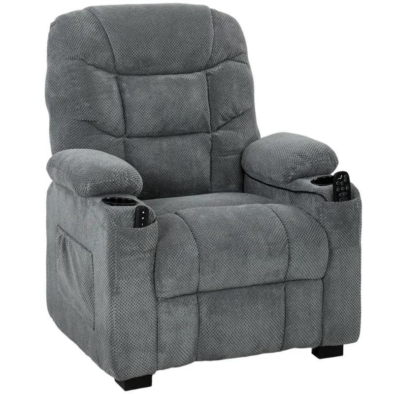 Electric Recliner with Massage and Heat, Dark Grey