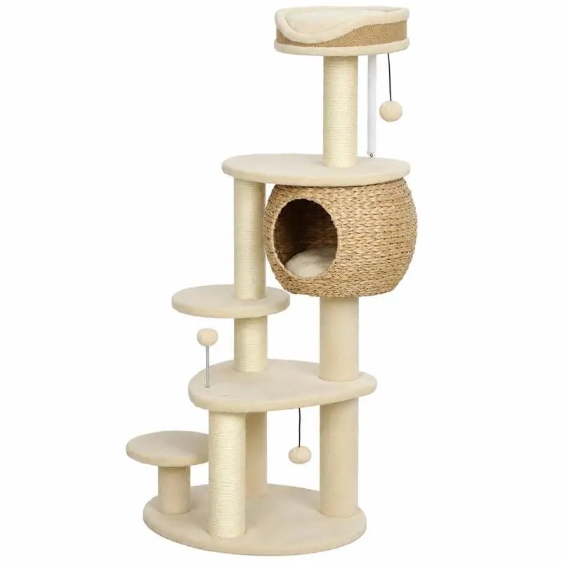 Large Cat Tree, 132 cm, Beige