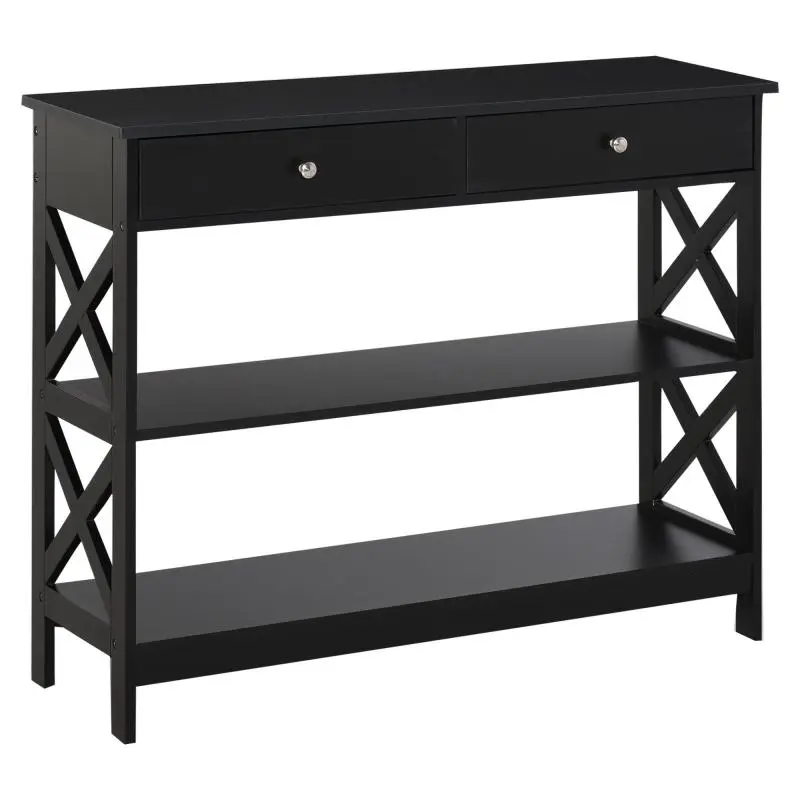 Console Table with 2 Drawers and 2 Shelves