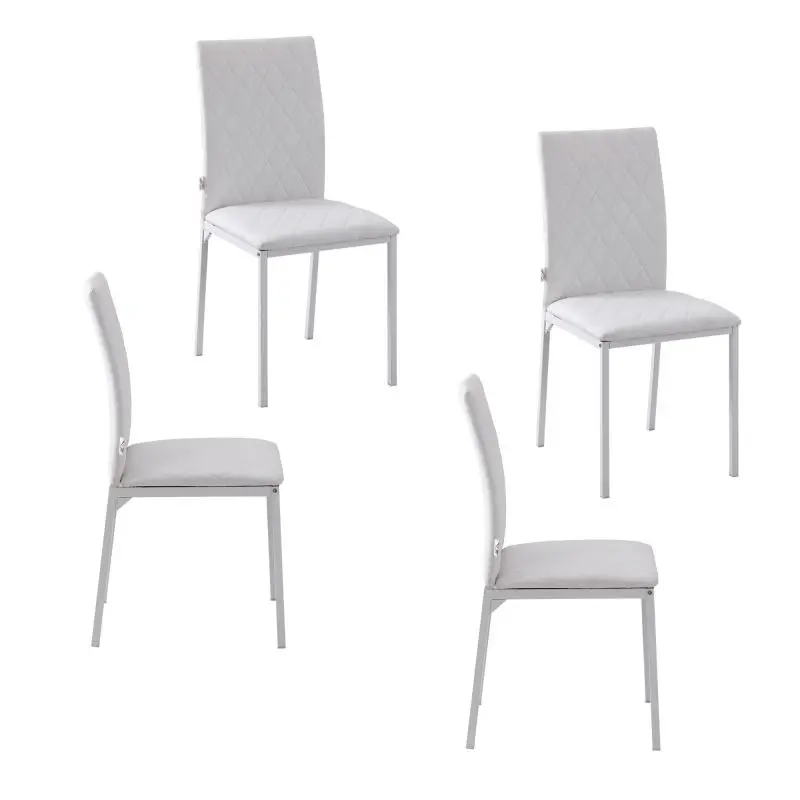Set of 4 Dining Chairs, White