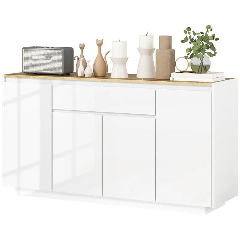 Sideboard with 4 Doors, Drawer and Adjustable Shelves
