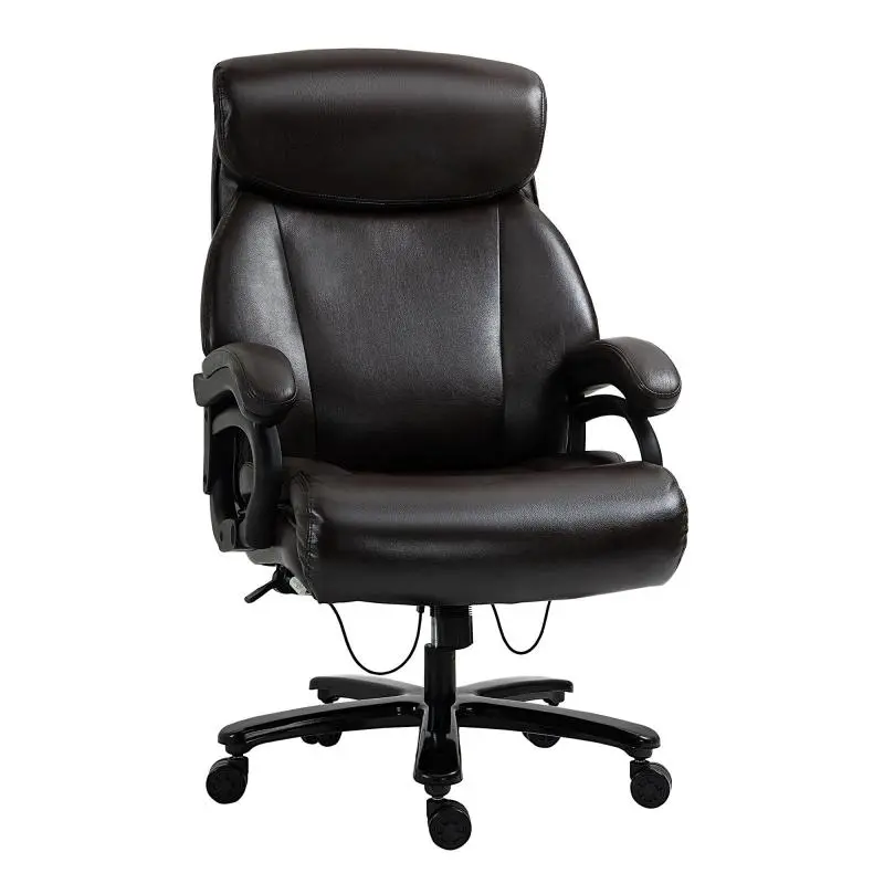 Brown Faux Leather Executive Chair with Rocking Function