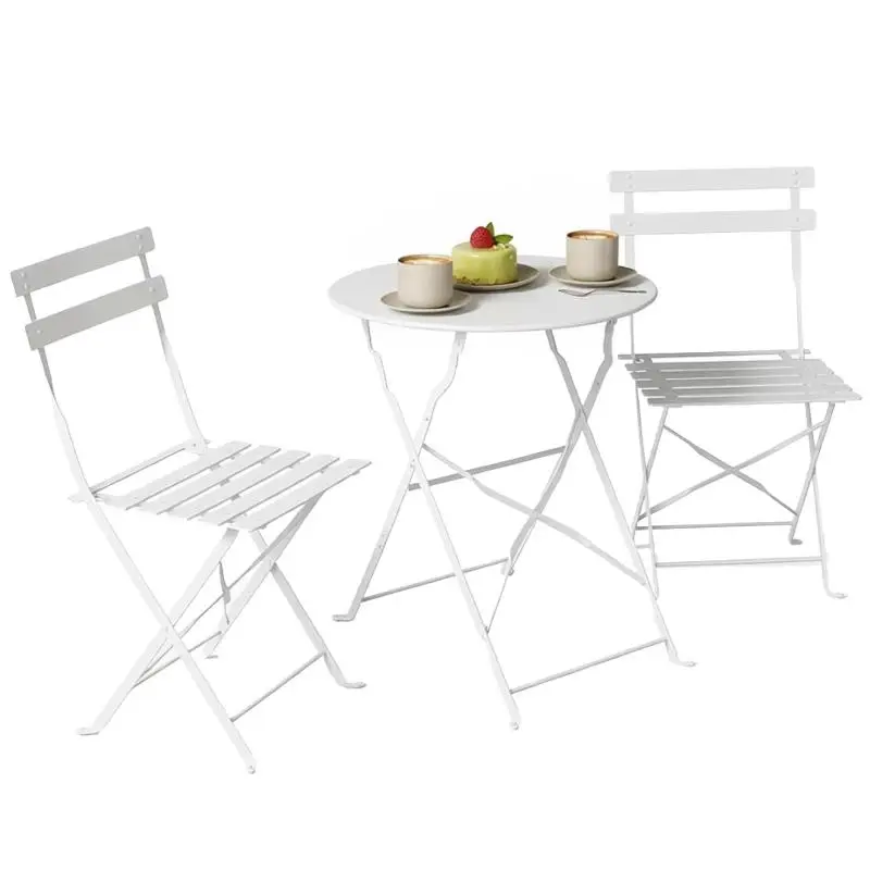 Folding Outdoor Bistro Set, White