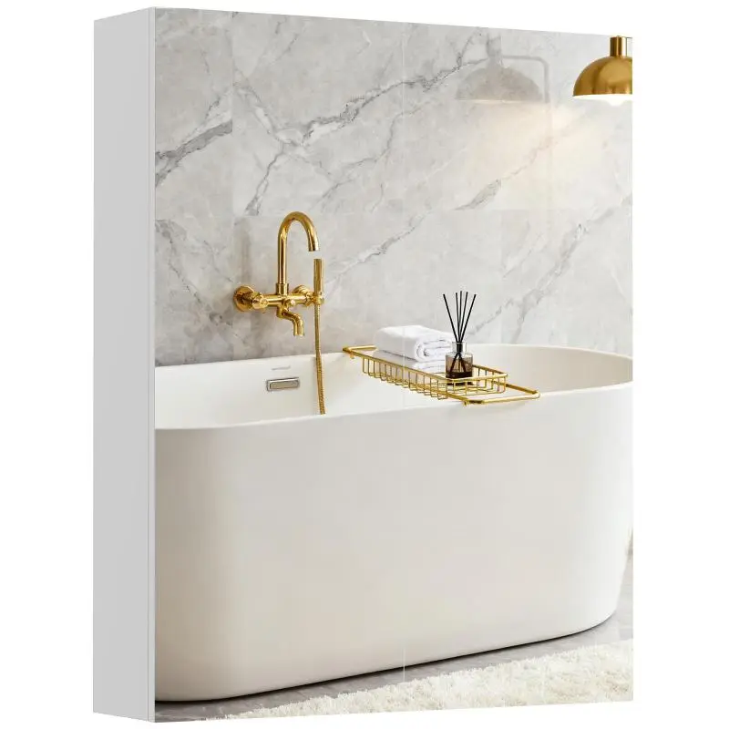 Bathroom Wall Cabinet with Mirror, 60 cm