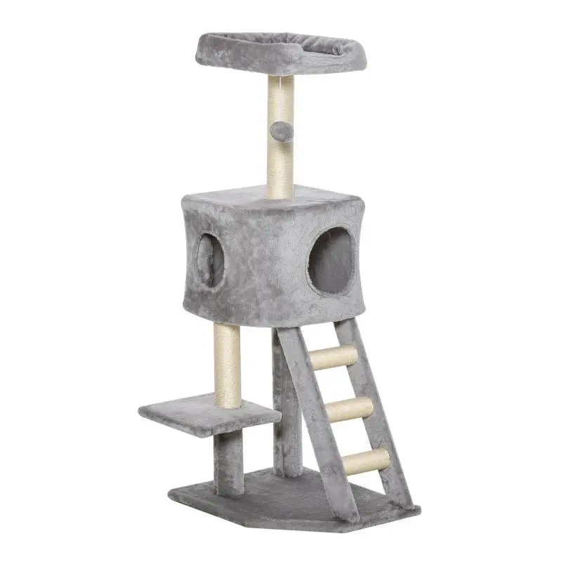 Multi-Level Cat Scratching Post with Bed, 120 cm