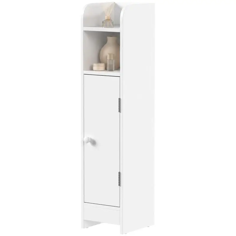 Narrow Bathroom Cabinet, White