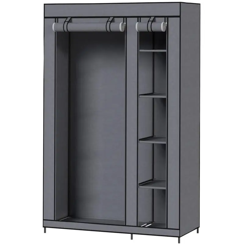 Fabric Wardrobe with Hanging Rail and 5 Shelves