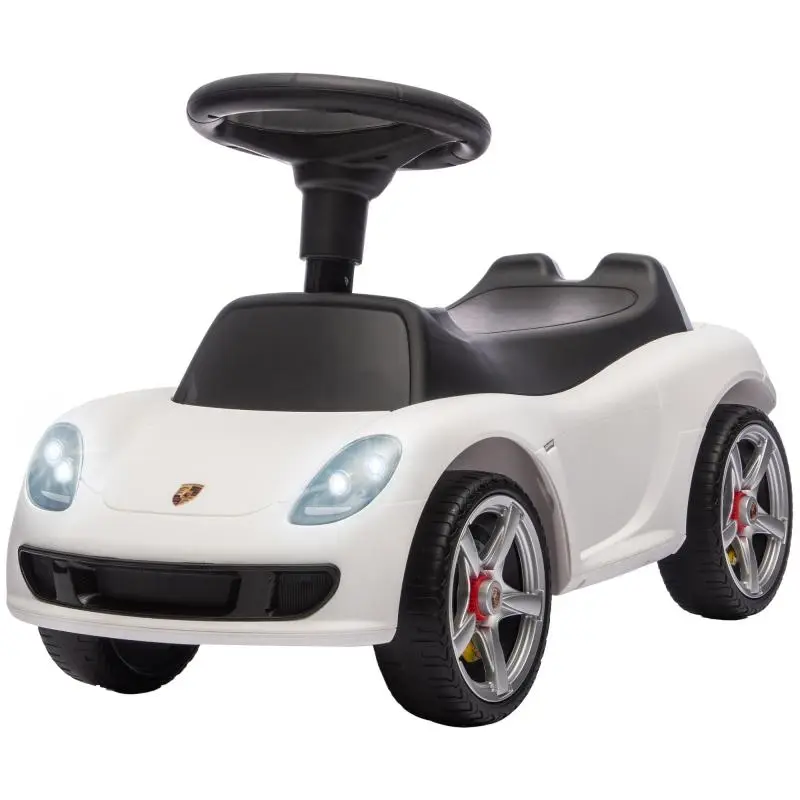 Push-Along Ride-On Car for Children Aged 18–36 Months – with Horn, Headlights, Sounds, Steering Wheel, and Seat – White