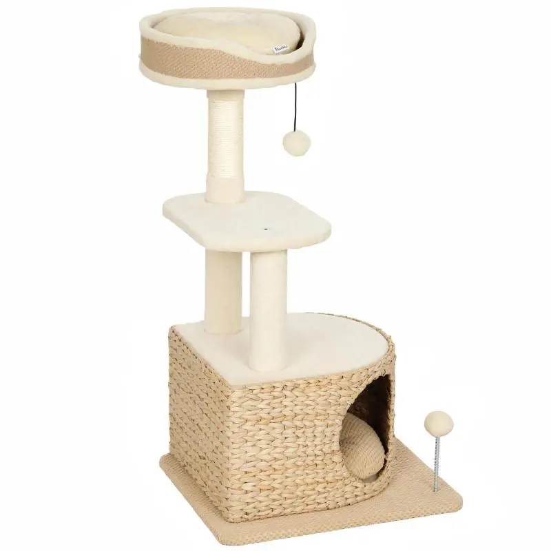 Woven-Style Cat Tree, 87 cm, Beige