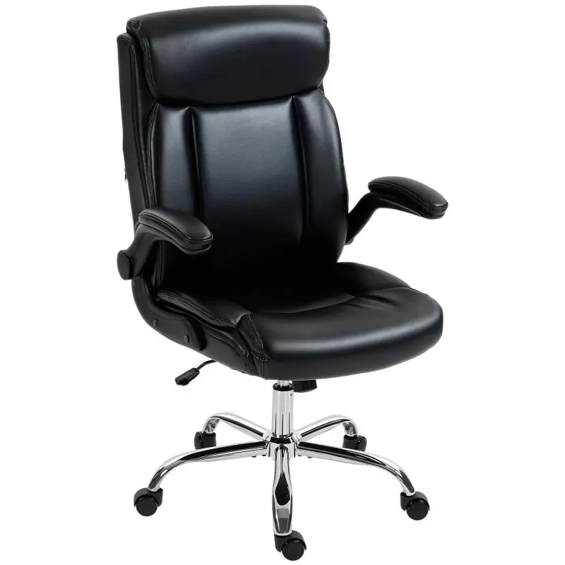 Ergonomic Office Chair with Flip-Up Armrests, Black