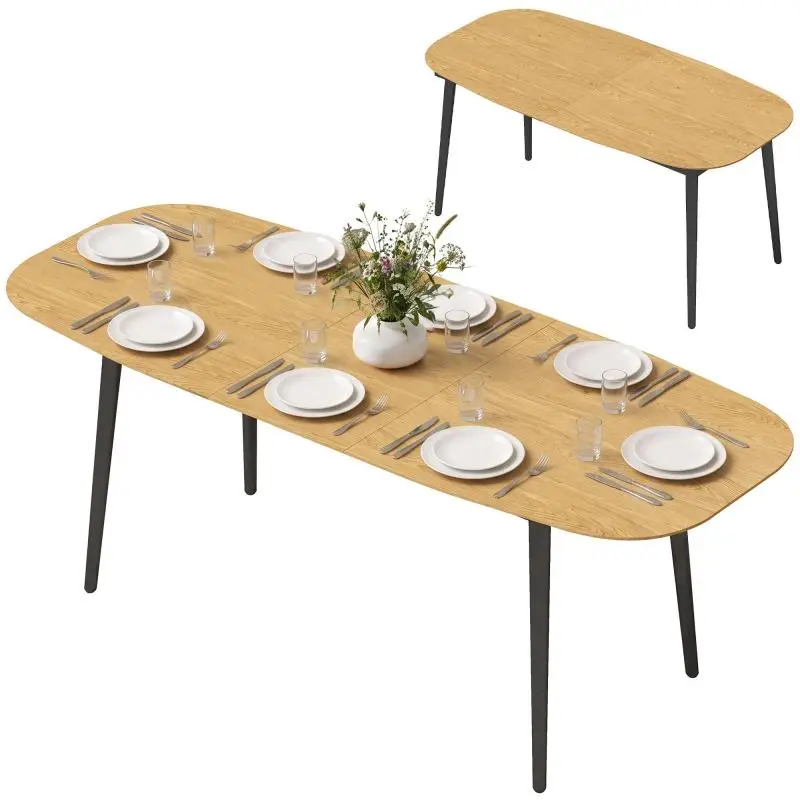 Extendable Dining Table 160–200 cm, Light Brown