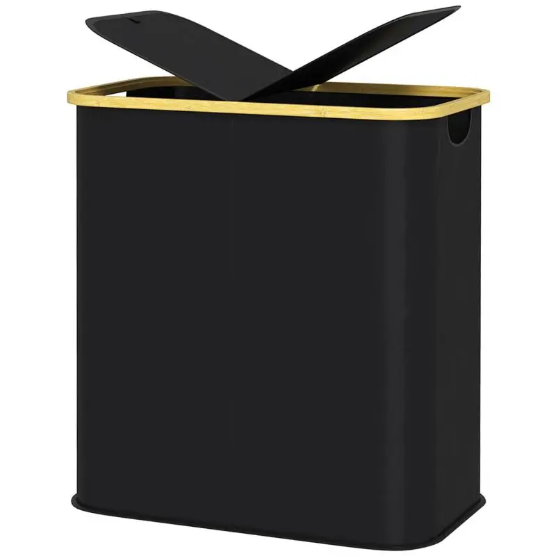 Double Laundry Hamper with Lid, 80 L