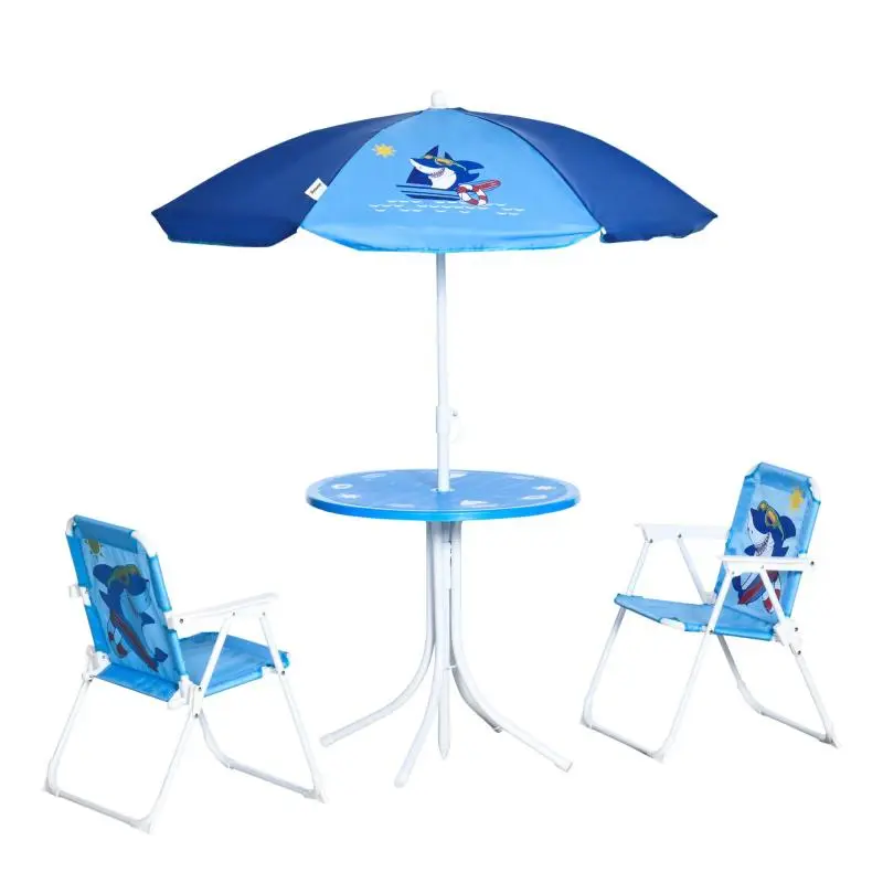 Children’s Outdoor Table Set with Parasol, Blue