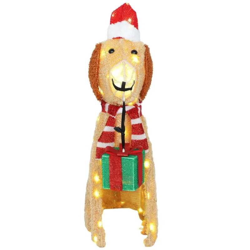 Illuminated Christmas Puppy Decoration, 70 cm