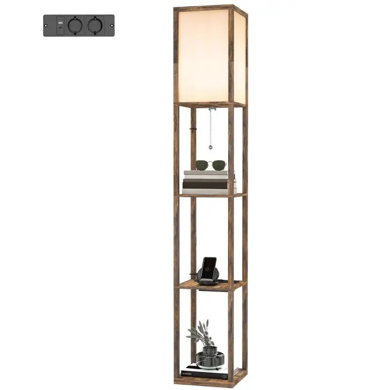 LED Floor Lamp with 3 Shelves