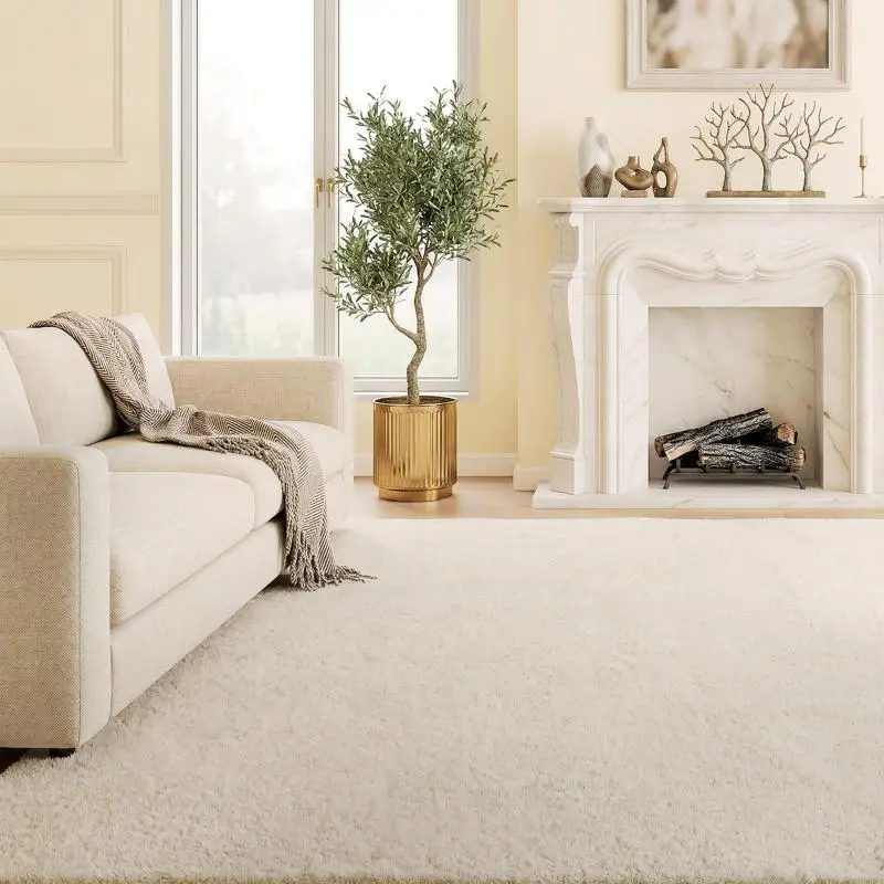 Shag Rug, Cream, 160 x 120 cm