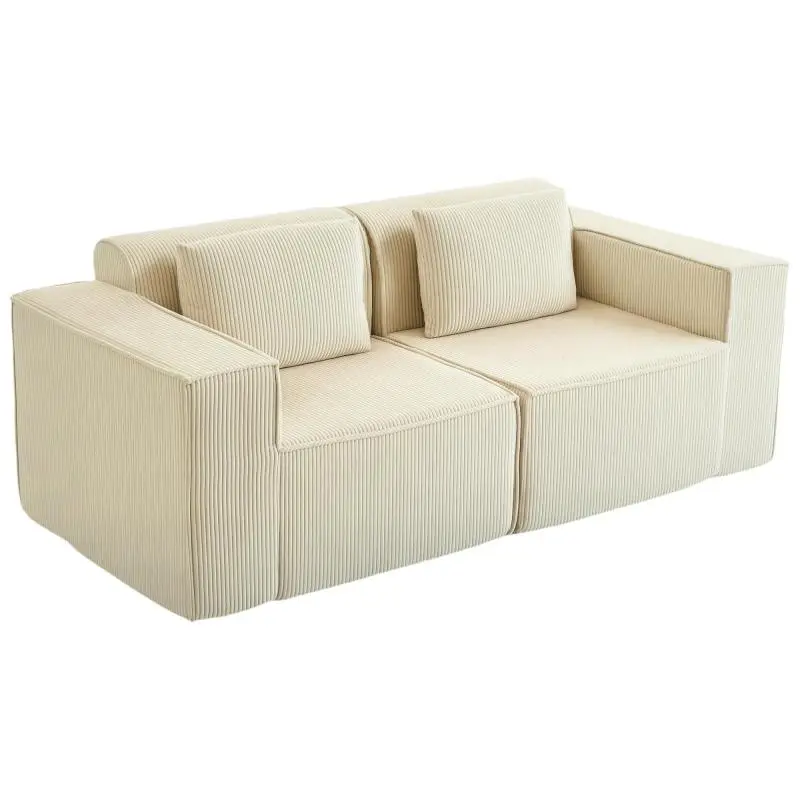 3-Seater Sofa, Beige Corduroy