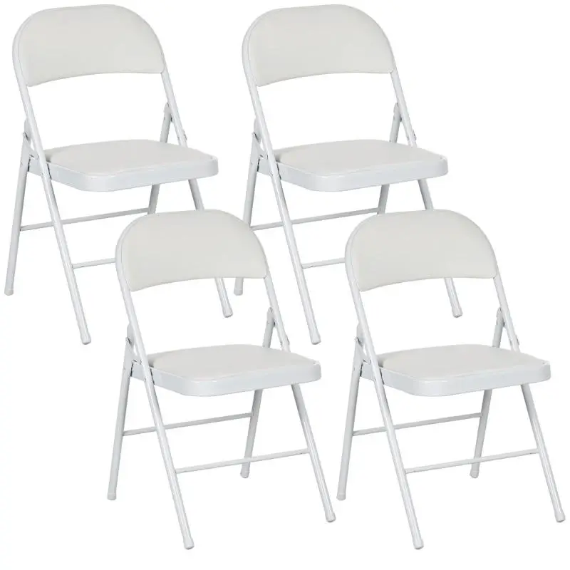 Set of 4 Folding Chairs, White